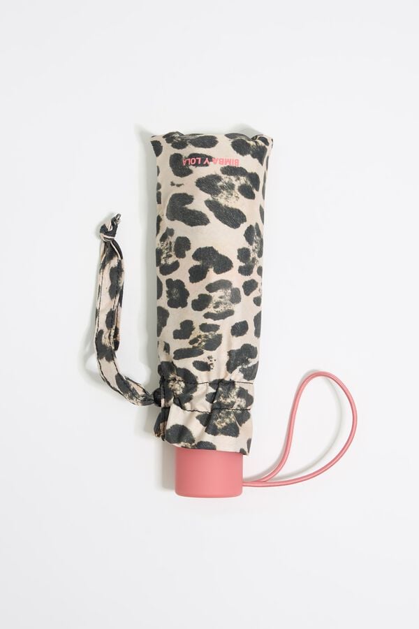 bimba & lola Paraplu mini dierenprint ivoorwit