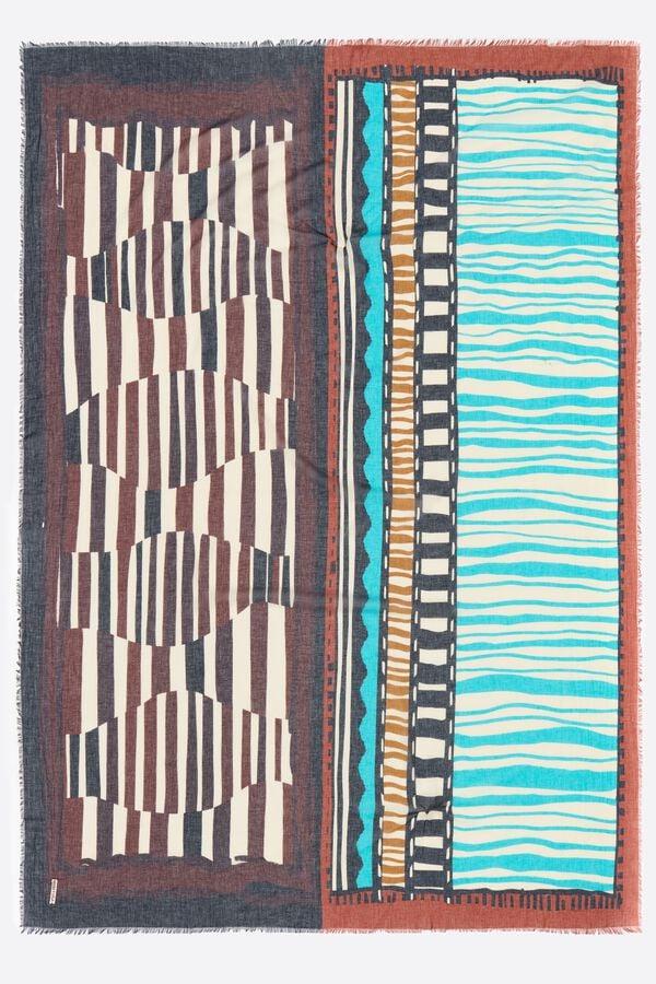 Bimba & Lola Pareo Fijn Ikat Blauw