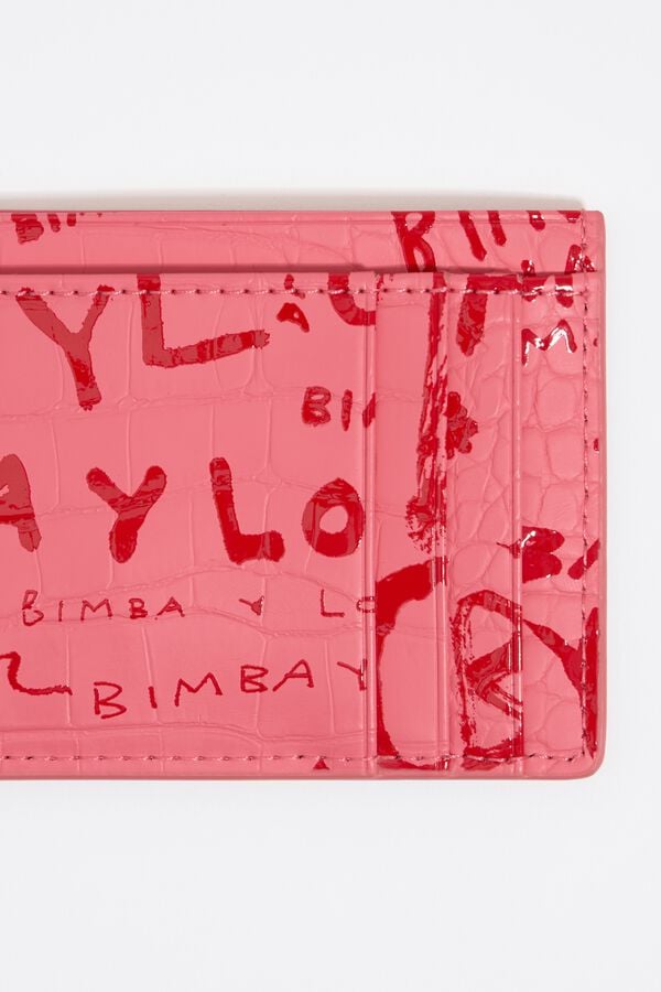 Bimba & Lola Pasjeshouder Krokostructuur Aardbei