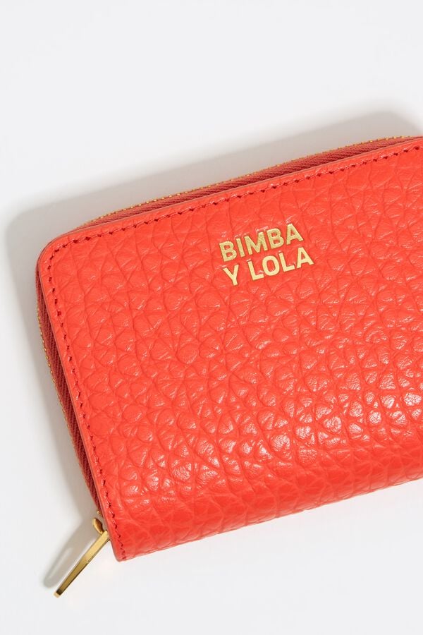 Bimba & Lola Portemonnee Klep Leer Koraalrood