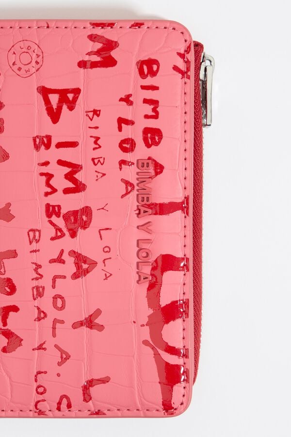 Bimba & Lola Portemonnee Krokostructuur Aardbei