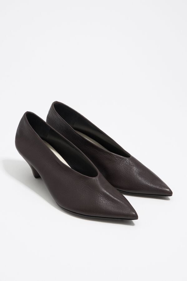 Bimba & Lola Pump Leer Chocoladebruin