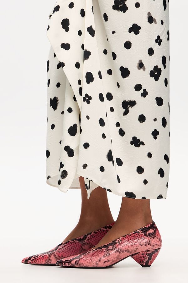 Bimba & Lola Pump Leer Print Slang Roze