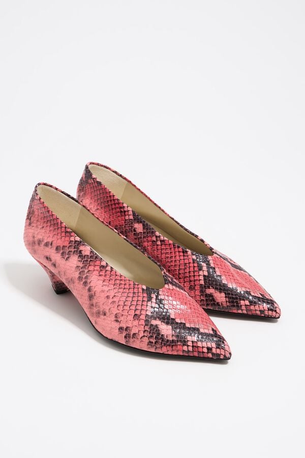 Bimba & Lola Pump Leer Print Slang Roze