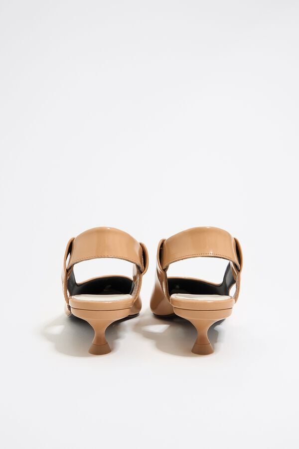 Bimba & Lola Pump Open Hak Leer Amandel