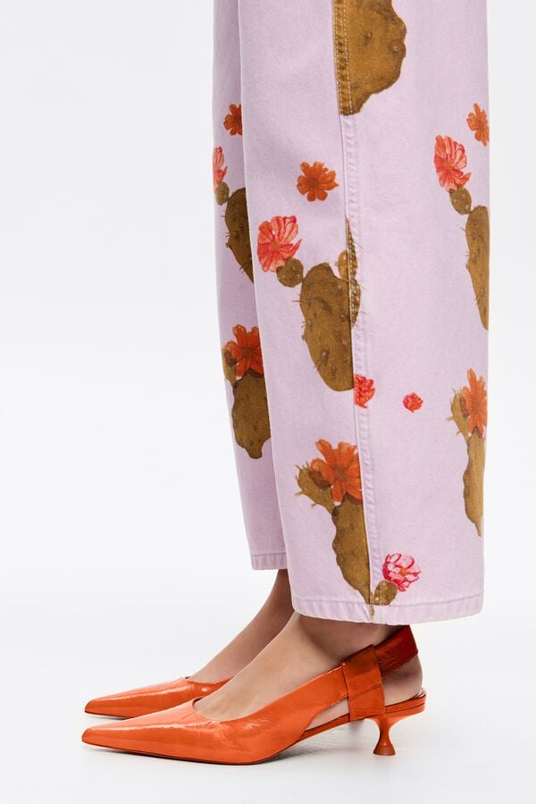 Bimba & Lola Pump Open Hak Leer Oranje