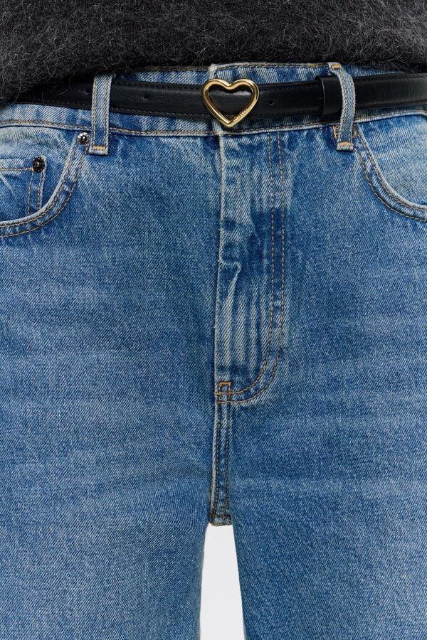 Bimba & Lola Riem Dub Leer Gesp Hart Zwart