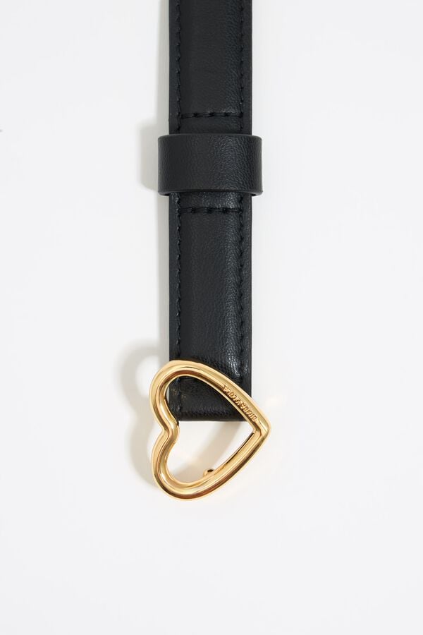 Bimba & Lola Riem Dub Leer Gesp Hart Zwart