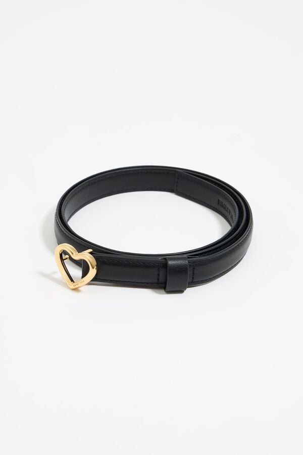 bimba & lola Riem dub leer gesp hart zwart