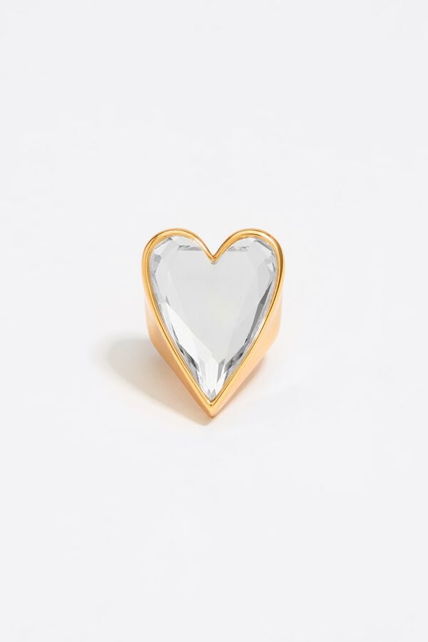 Bimba & Lola Ring Hart Kristal Goudkleurig
