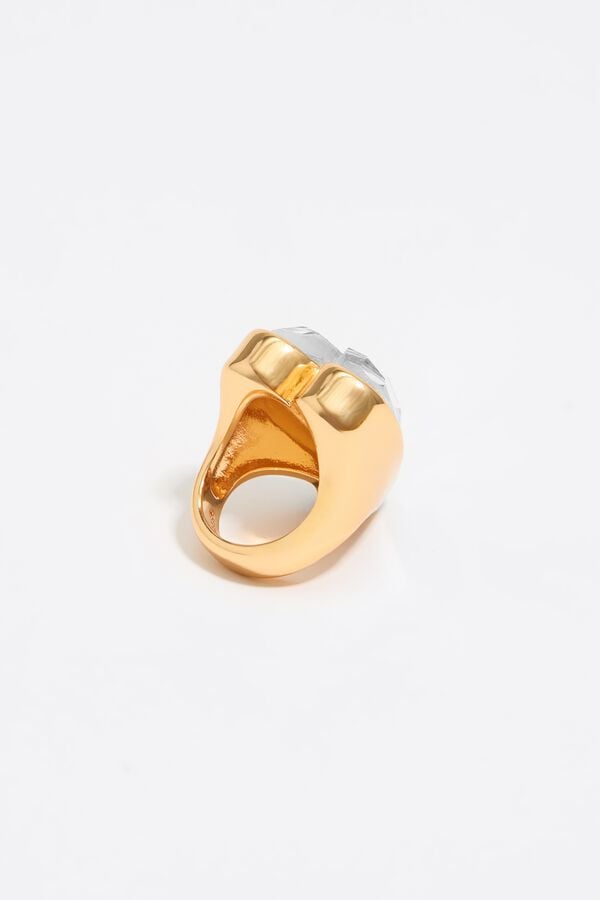 Bimba & Lola Ring Hart Kristal Goudkleurig