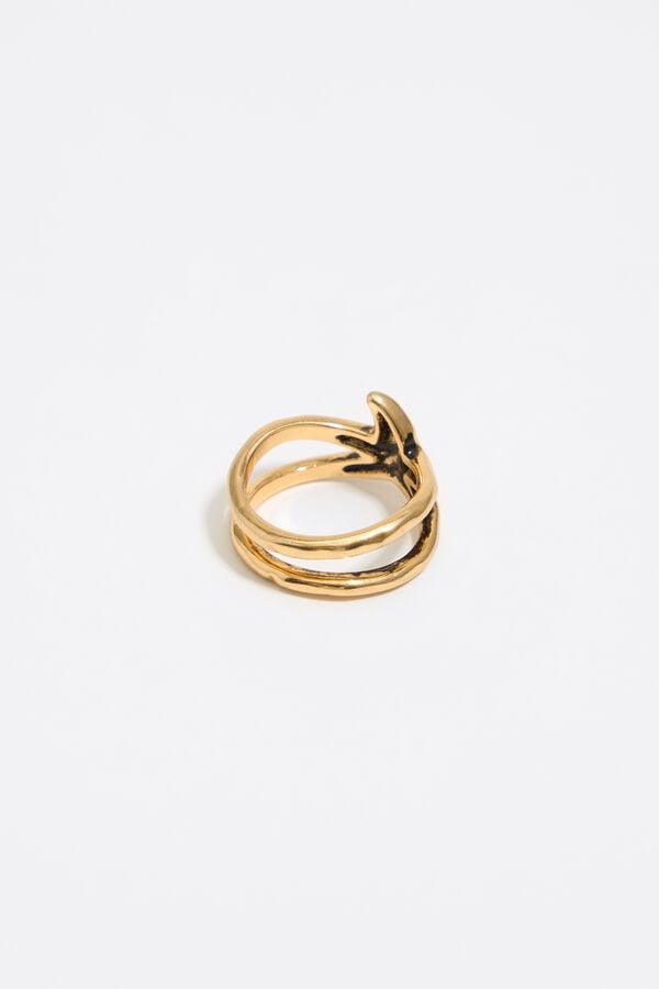 Bimba & Lola Ring Ster Structuur Goudkleurig