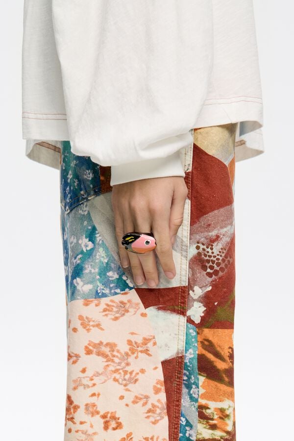 Bimba & Lola Ring Vis Roze En Zwart