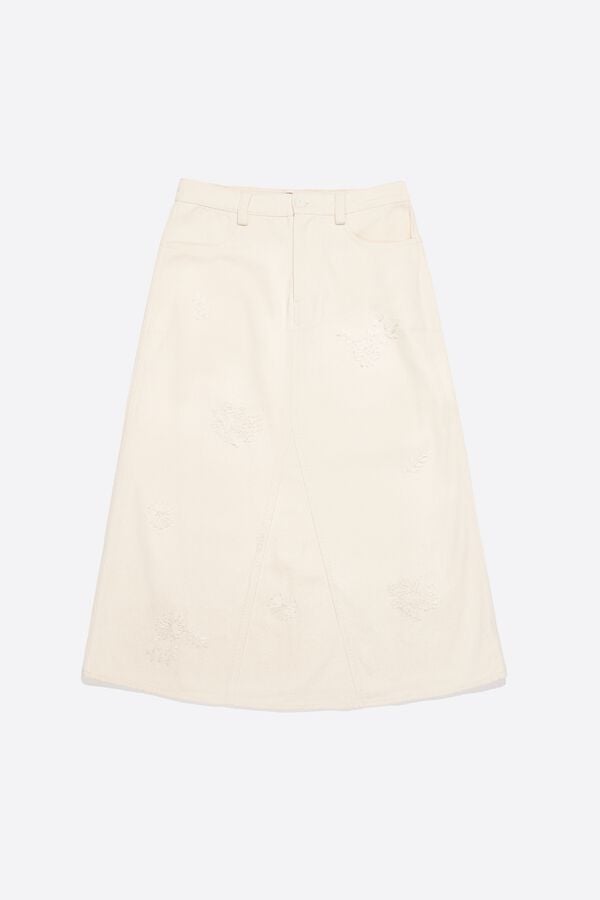 Bimba & Lola Rok A-lijn Borduursel Crème