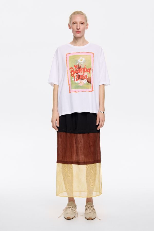 bimba & lola Rok midi recht driekleurig