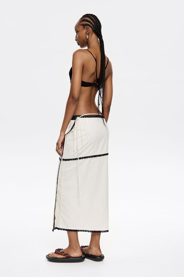 Bimba & Lola Rok Pareo Borduurreliëf Wit