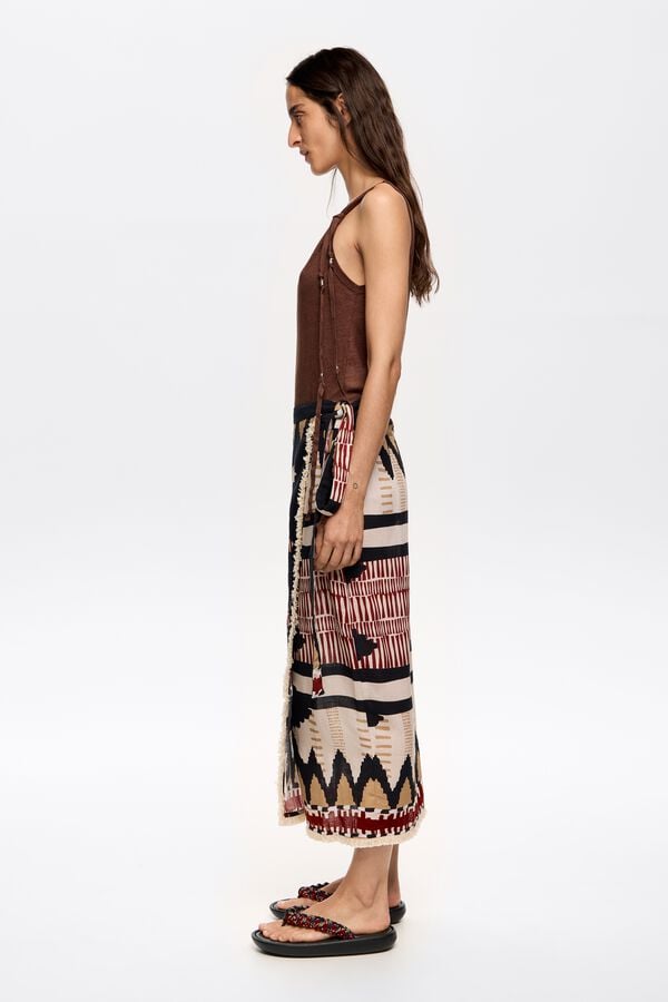 Bimba & Lola Rok Pareo Ikat Zwart