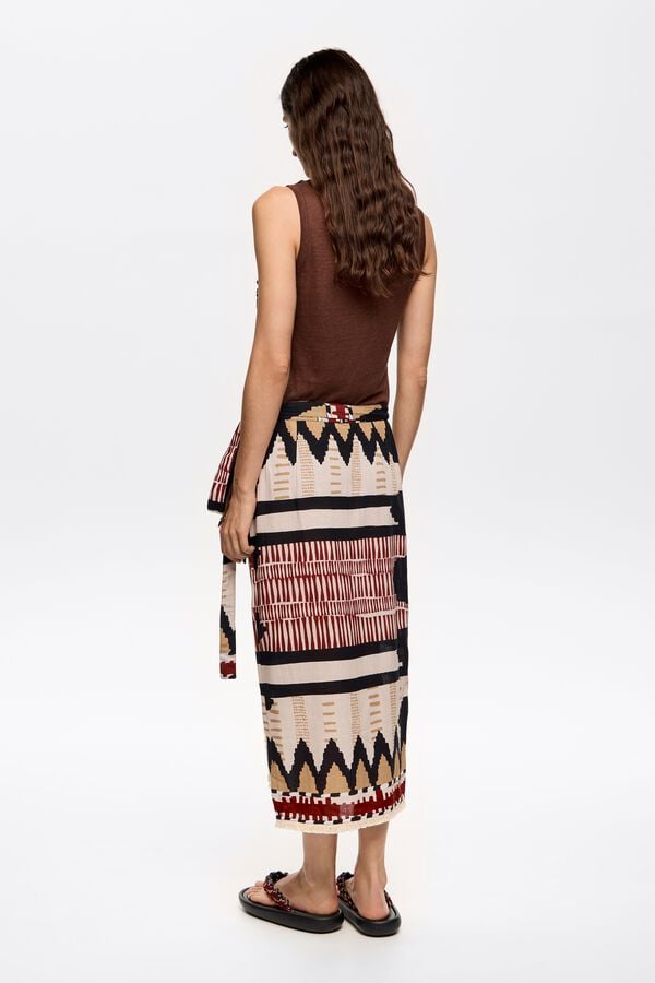 Bimba & Lola Rok Pareo Ikat Zwart