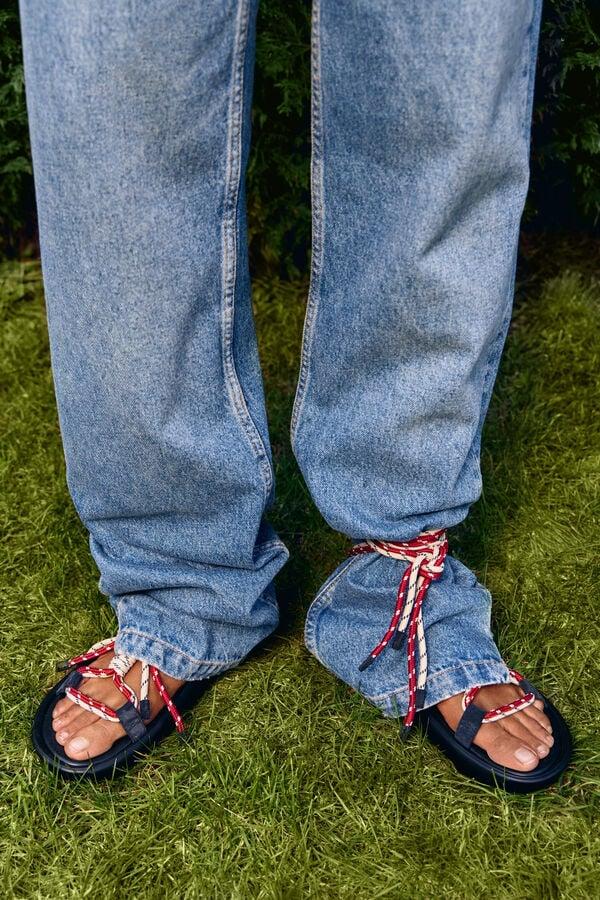 bimba & lola Sandaal boot touwtjes nautische kleuren