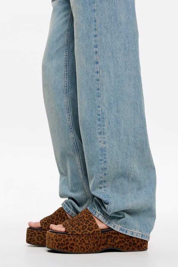 Bimba & Lola Sandaal Plateauzool Leer Luipaardprint