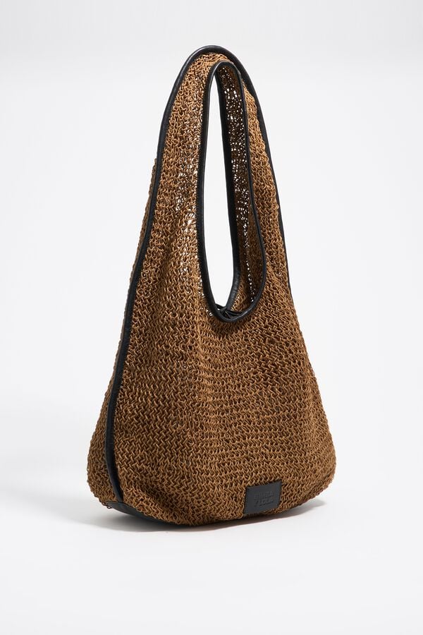 bimba & lola Schoudertas Paper gevlochten olijf