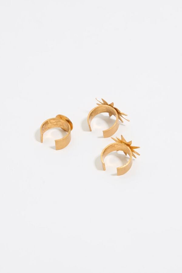 Bimba & Lola Set Drie Ringen Zon En Maan Goudkleurig