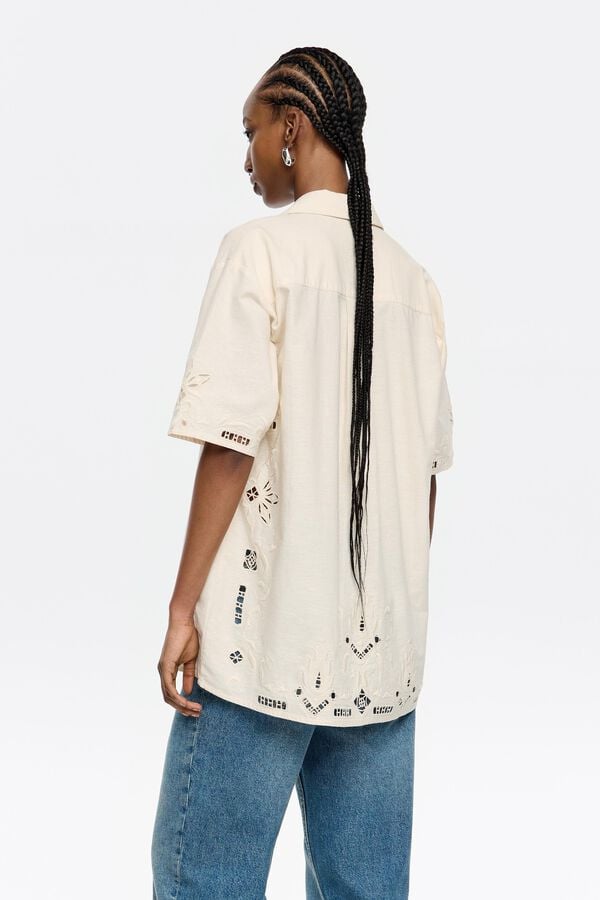 Bimba & Lola Shirt Oversized Borduursel Crème