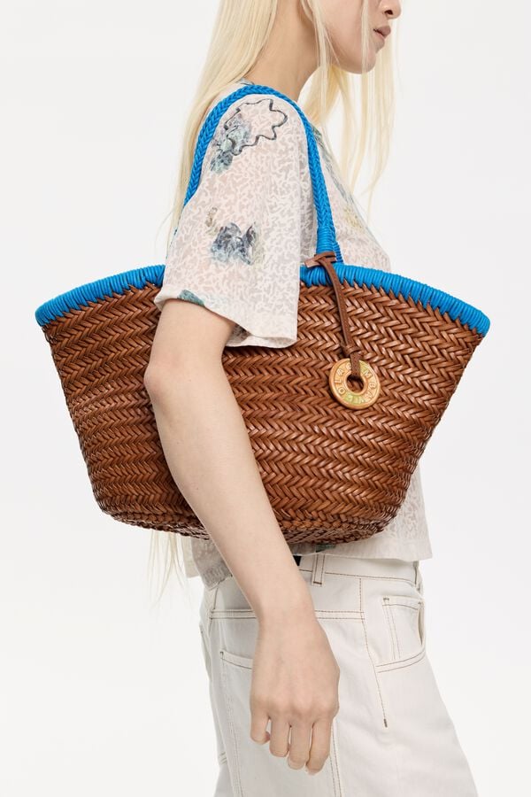 bimba & lola Shopper gevlochten leer noot