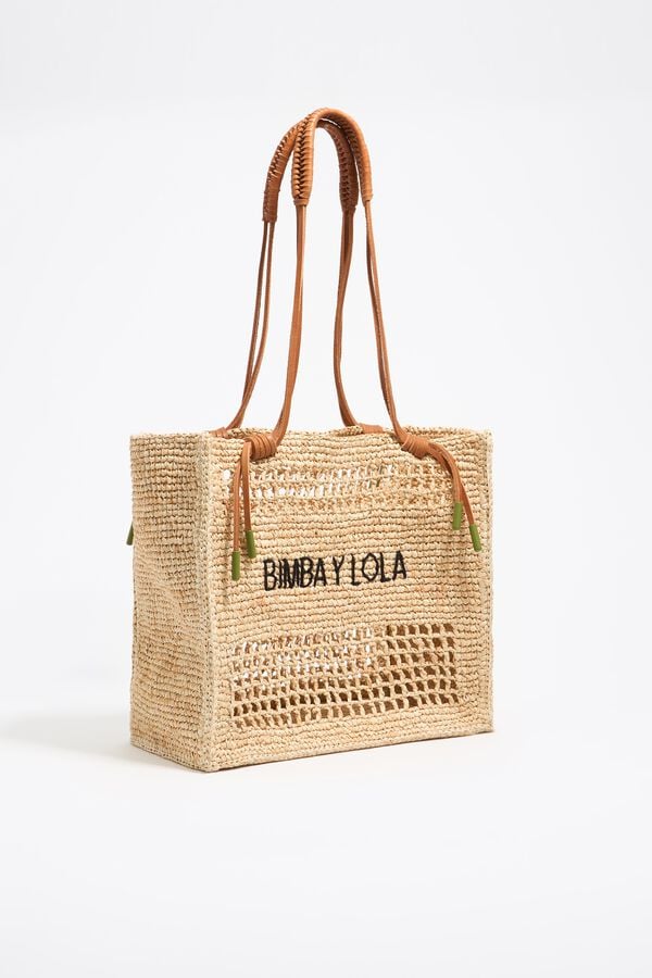 bimba & lola Shopper groot raffia naturel