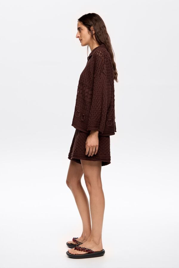 Bimba & Lola Short Crochet Donkerbruin