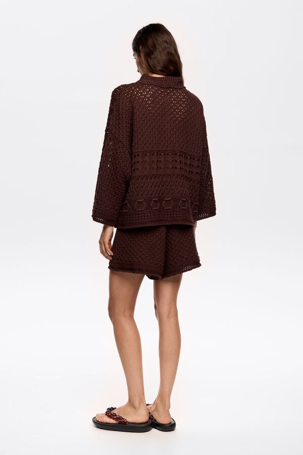 Bimba & Lola Short Crochet Donkerbruin
