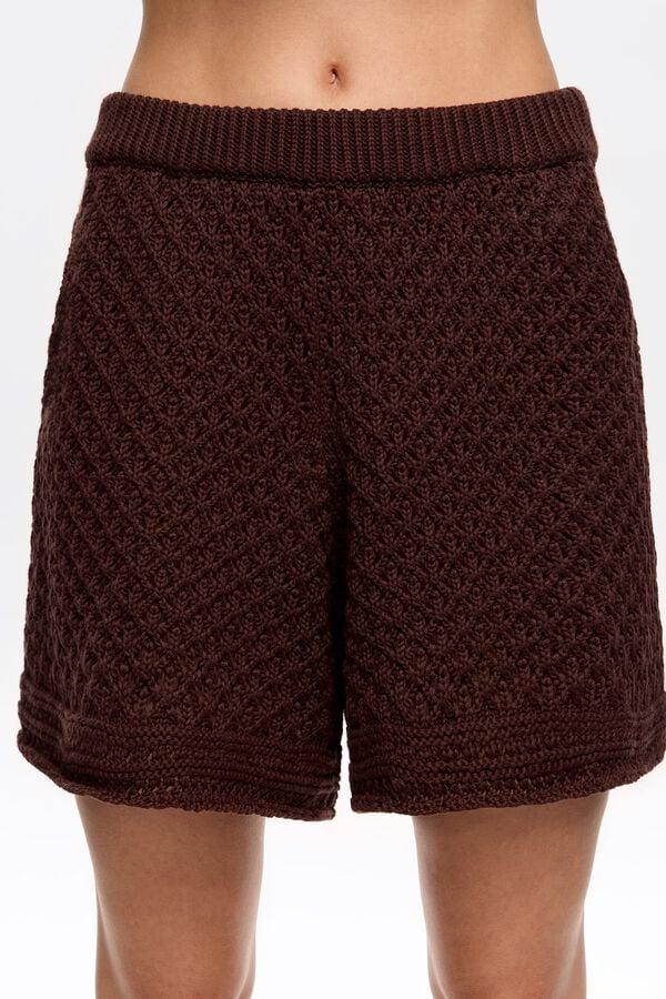 Bimba & Lola Short Crochet Donkerbruin