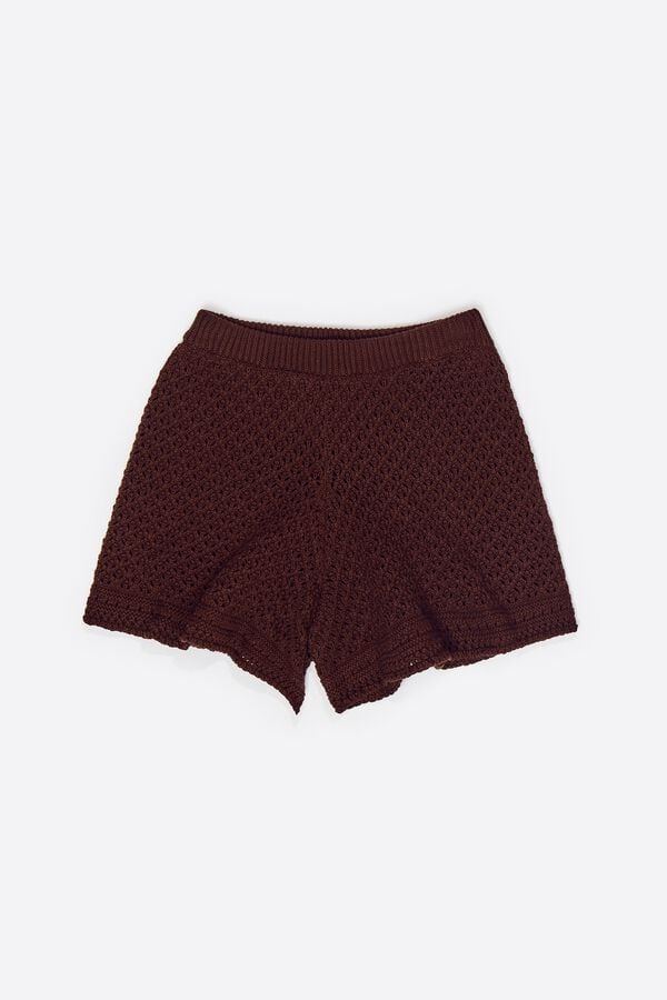 bimba & lola Short crochet donkerbruin