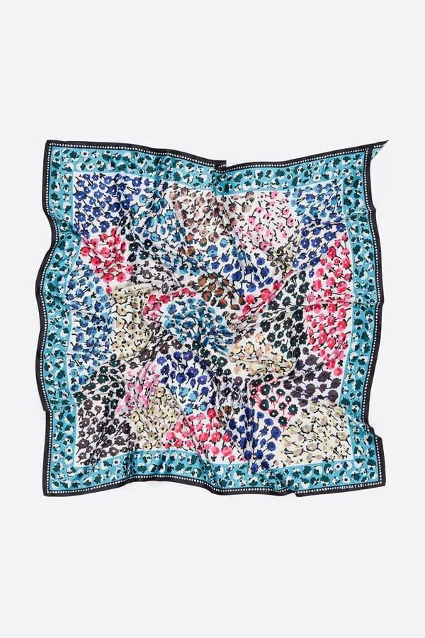 Bimba & Lola Sjaaltje Bloemen En Lijst Blauw