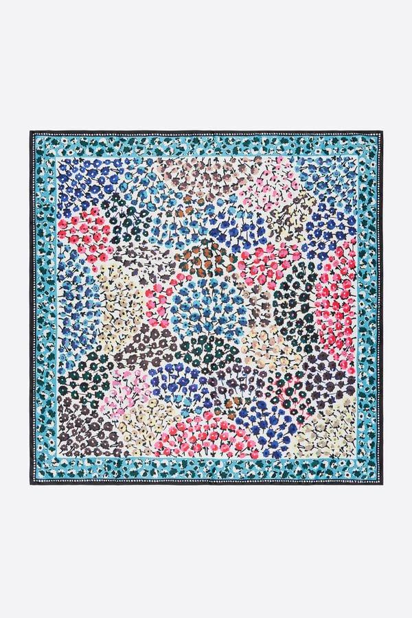 bimba & lola Sjaaltje bloemen en lijst blauw