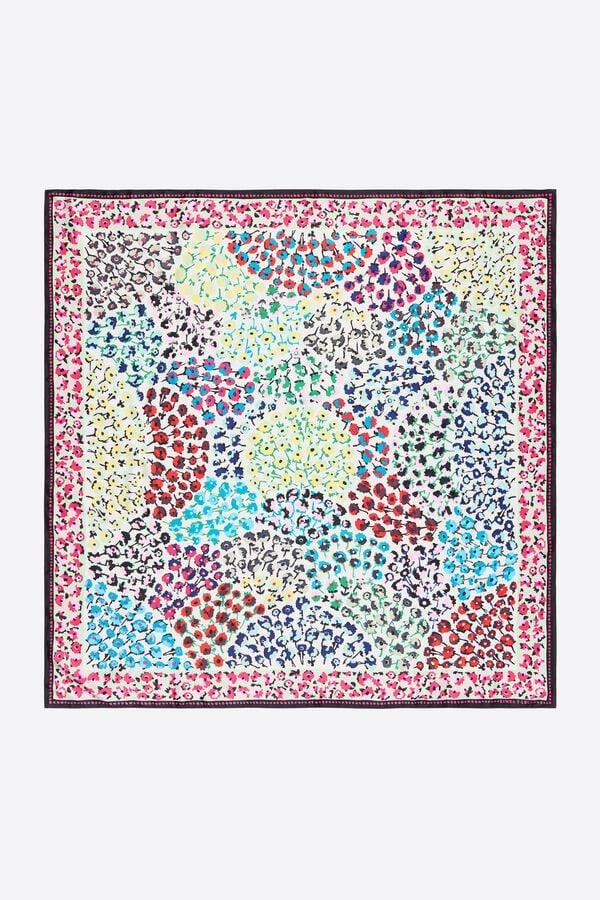 bimba & lola Sjaaltje bloemen en lijst wit