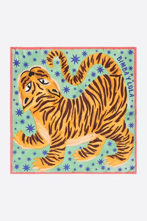 bimba & lola Sjaaltje getekende tijger oker