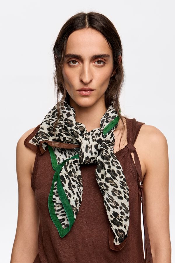 Bimba & Lola Sjaaltje Luipaard Ivoorwit