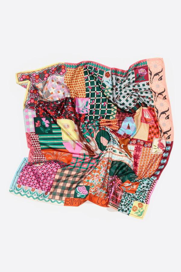 Bimba & Lola Sjaaltje Patchwork Print Veelkleurig