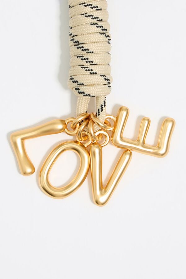 Bimba & Lola Sleutelhanger Geknoopt Touw Ivoorwit