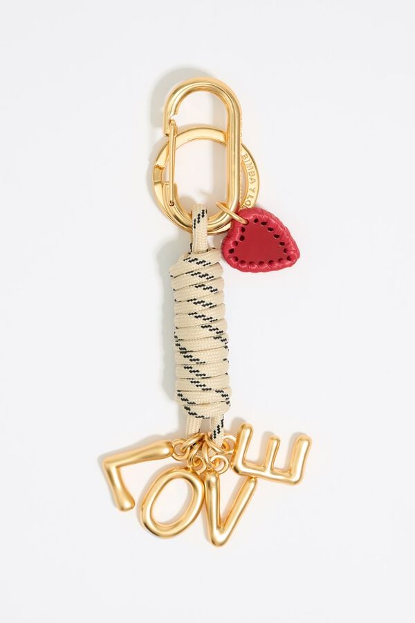 Bimba & Lola Sleutelhanger Geknoopt Touw Ivoorwit