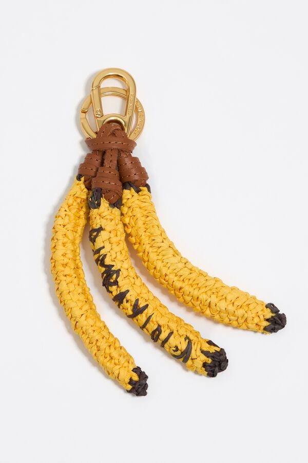 bimba & lola Sleutelhanger van raffia papier bananen