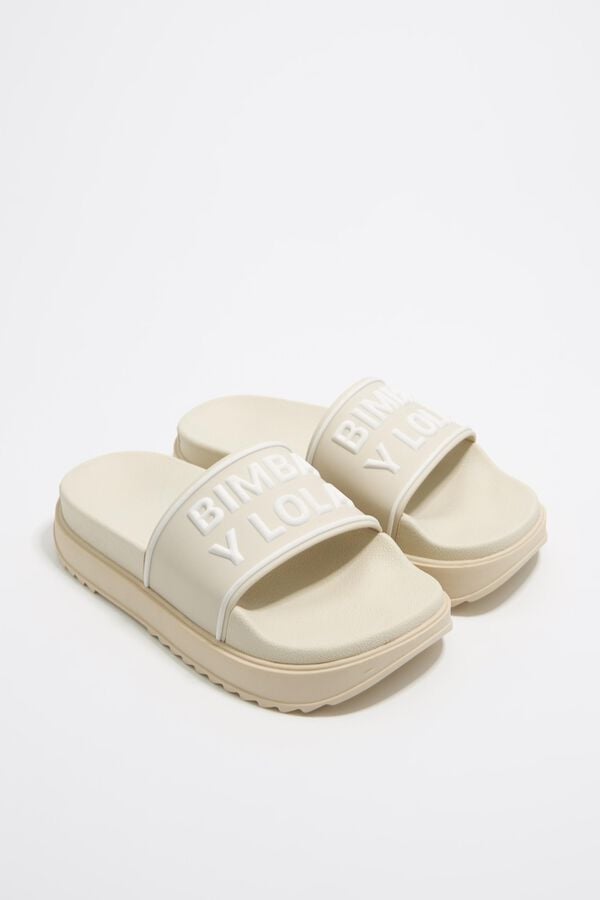 Bimba & Lola Slippers Plateauzool Beige