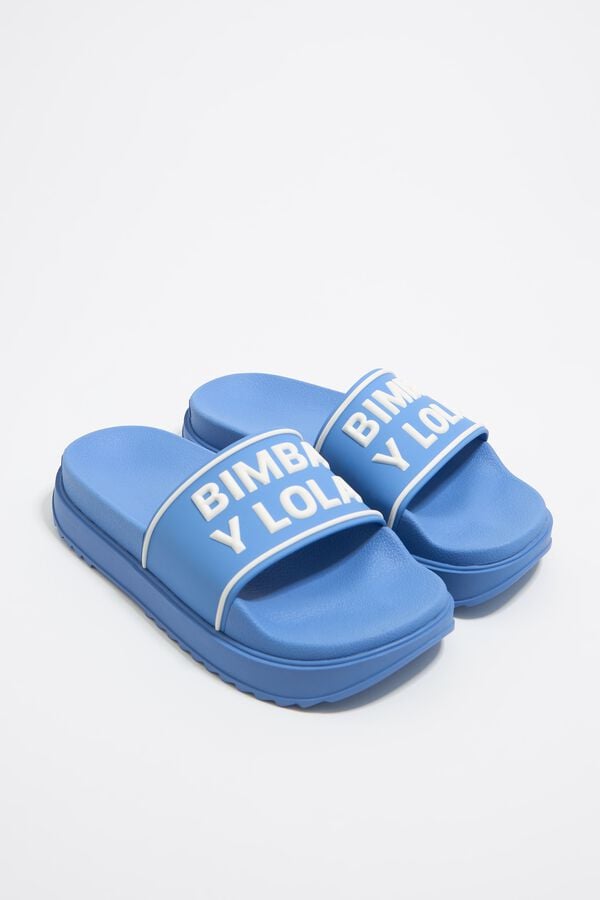 Bimba & Lola Slippers Plateauzool Blauw
