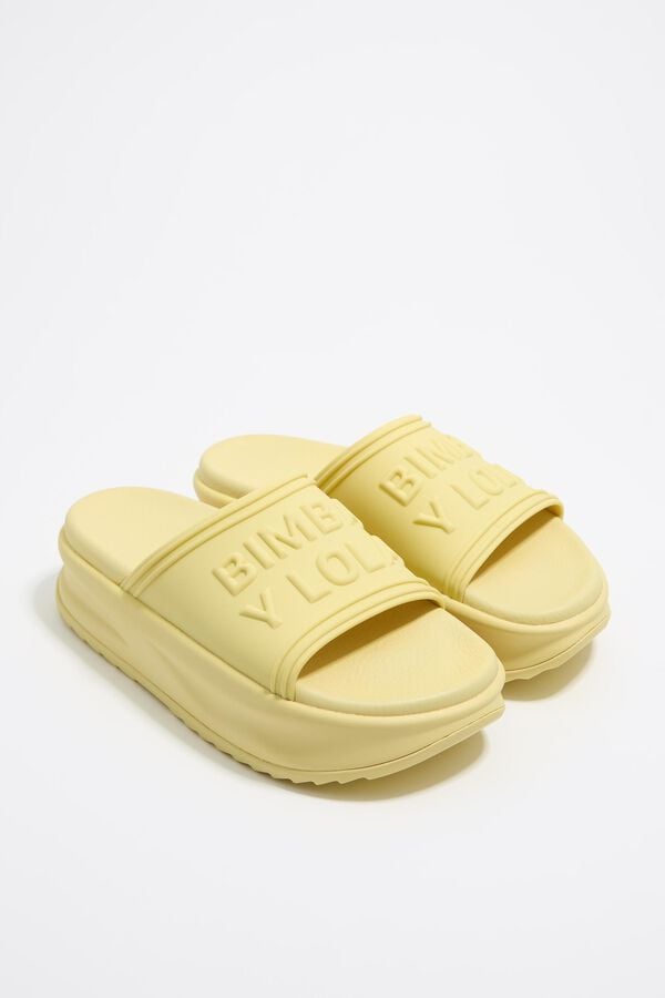 Bimba & Lola Slippers Plateauzool Geel
