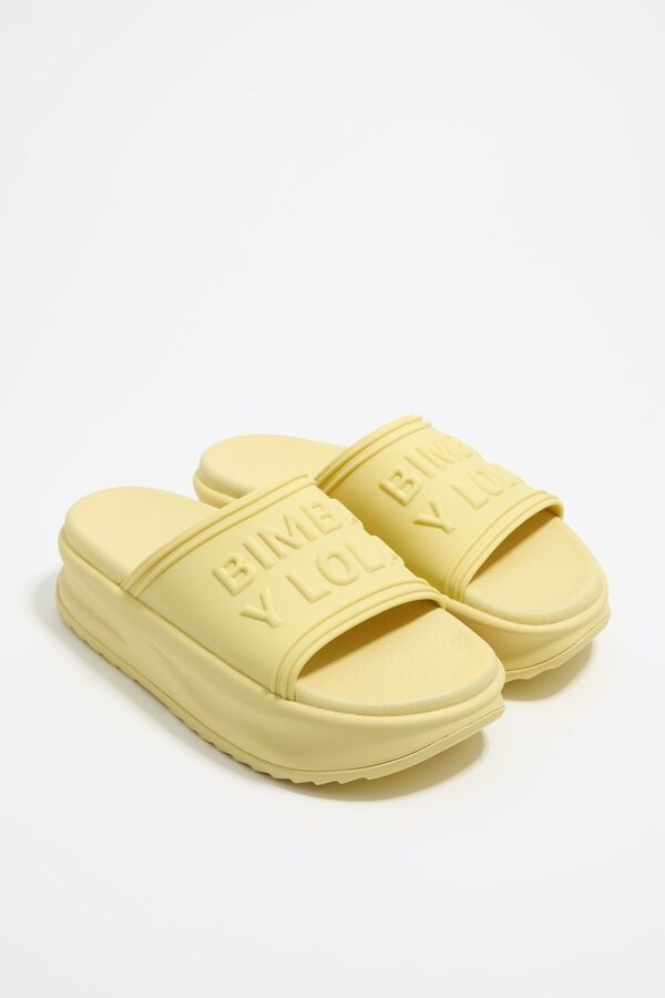 Bimba & Lola Slippers Plateauzool Geel