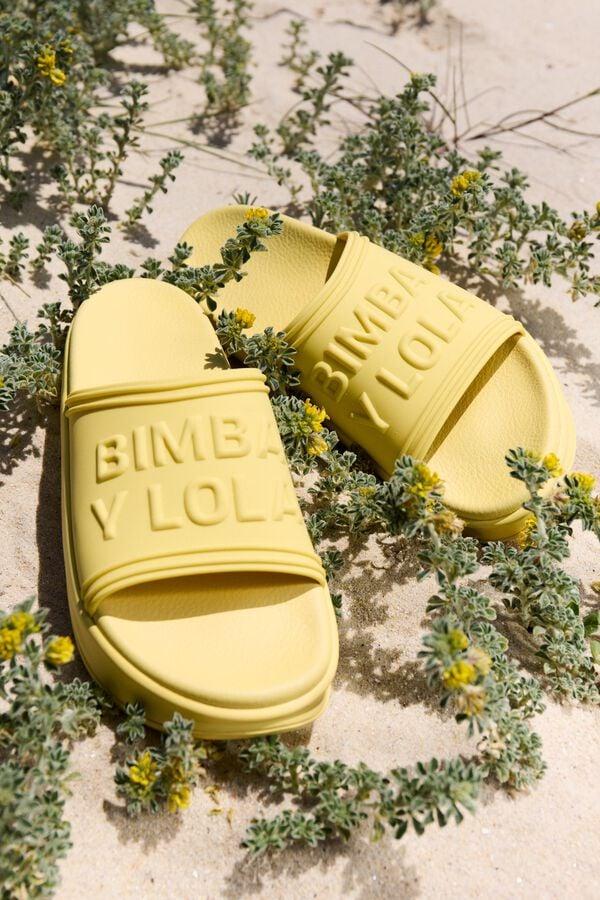 bimba & lola Slippers plateauzool geel
