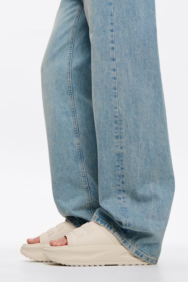 Bimba & Lola Slippers Plateauzool Ivoorwit