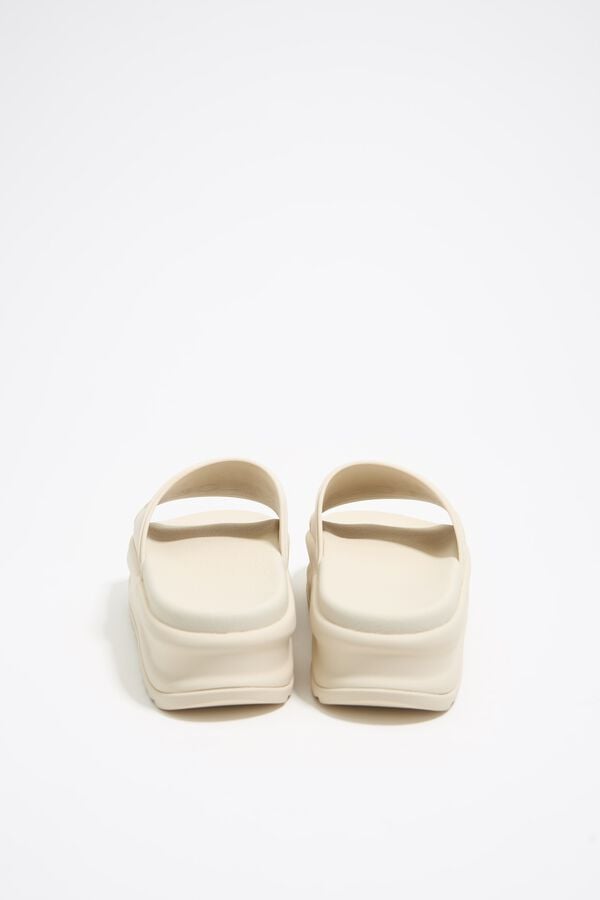 Bimba & Lola Slippers Plateauzool Ivoorwit