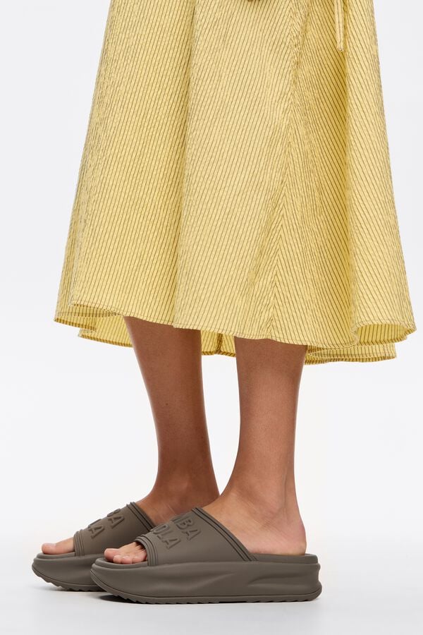 Bimba & Lola Slippers Plateauzool Kaki